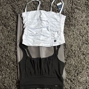 Hollister White and Black Crop Tops